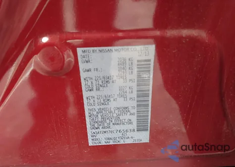 2014 Nissan Rogue Sv from USA, damaged, VIN 5N1AT2MT7EC765638